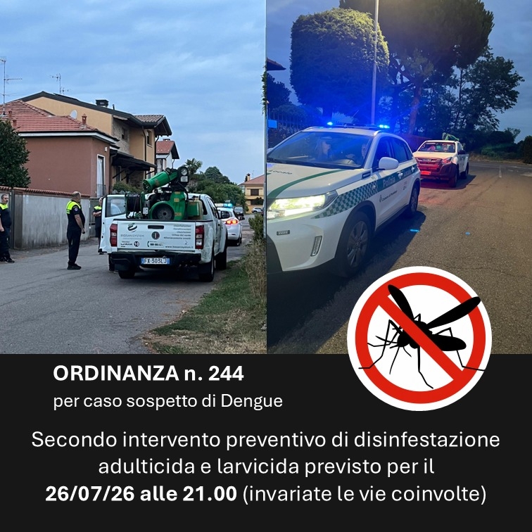 Intervento straordinario di disinfestazione per prevenzione Dengue richiesto da ATS
