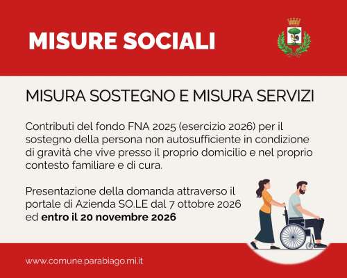 Avviso Pubblico: aperto il bando Misura Sostegno e Misura Servizi
