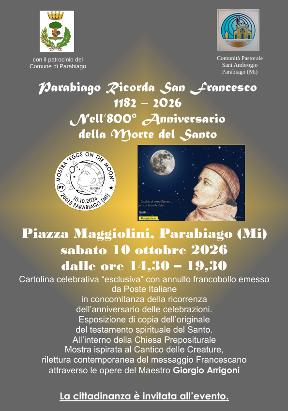 Parabiago ricorda San Francesco d�Assisi con un pomeriggio ricco di iniziative culturali che mantengono vivo il suo messaggio universale